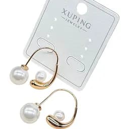 Сережки Xuping підвісні з білими перлами з медичного сплаву