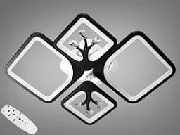 Декоративна LED люстра з димером і підсвічуванням, 100W, чорна люстра