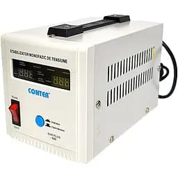 Стабилизатор напряжения релейный однофазный Conter SVR-PLUS 375 Вт 500ВА 230В 150-270В с сетевым фильтром 2 евророзетки LED