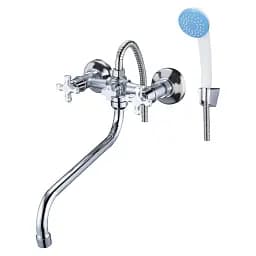 Смеситель для ванны Solone JIK7-A102-A двухвентильный с душевым набором Хром 30412
