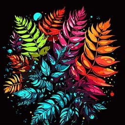 Набор для росписи Strateg Папоротник в цветочной аранжировке на черном фоне 40х40 см (AV4040-43)