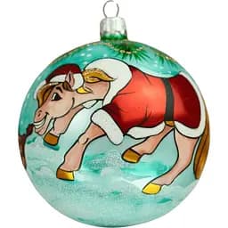 Ялинкова прикраса Санта Шоп Символ 2026 під ялинкою скло (4820001180398)