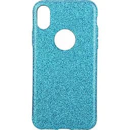 Чехол-накладка Toto 2 in1 tpu + glitter paper case iPhone X Blue