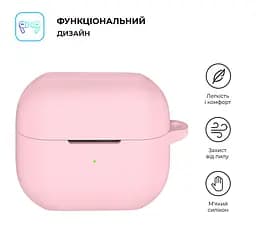 Силіконовий чохол для навушників Samsung Galaxy Buds 3/Buds 3 Pro/Buds 3 FE, Hang Case, рожевий, ультратонкий захисний кейс товщиною 2 мм, захист від подряпин, пилу та ударів, компактний, з карабіном для кріплення, ArmorStandart (ARM79988) - мініатюра 2