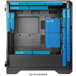 Корпус Chieftec APEX LUMO GA-01B-L-OP 4x140 мм A-RGB, USB-C, E-ATX, без БЖ, Black (GA-01B-L-OP) - мініатюра 5