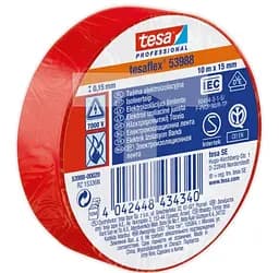 Изоляционная лента Tesa SPVC +90°C 7000V 10 м х 15 мм красная