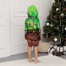 Халат дитячий з плюшевого велюру Minecraft 18182 158-164 см - мініатюра 5