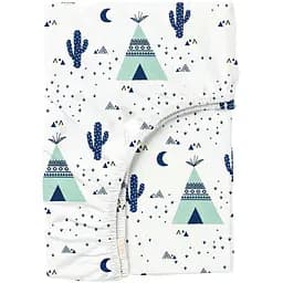 Простирадло Cosas на резинці 90x190x25 wigwam cactus, бірюзовий (WigwamCactus_90x190x25)