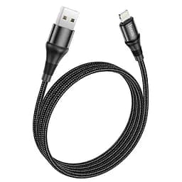 Кабель Hoco Lightning Excellent charging data cable X50 усиленное оплетение черный