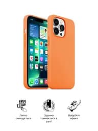 Силиконовый чехол для Apple iPhone 13 Pro, ICON2 Case, оранжевый, противоударный, панель, защита всего корпуса, матовая поверхность Soft Touch, выступает над дисплеем, совместим с защитными стеклами и пленками, с микрофиброй, ArmorStandart (ARM60490) - мініатюра 3