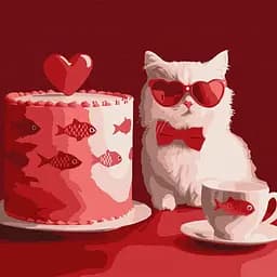 Картина по номерам "Кот с тортом" ©art_selena_ua KHO6722, 30х30 см