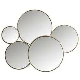 Дзеркало J-line настінне фігурне у вигляді п'яти кіл в золотистій металевій рамі Бельгія (85394)