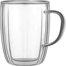 Набір чашок Ardesto з ручками та подвійними стінками прозорий 450 мл 2 шт. (AR2645BHN)