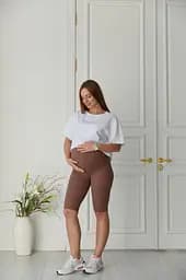 Велосипедки для вагітних із високим поясом на животик Parma Lullababe розмір XXL Мокко - мініатюра 5