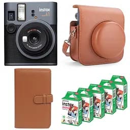 Подарунковий набір Фотоапарат Fujifilm Instax Mini 41 Фотопапір 50 шт. Чохол Фотоальбом на 108 фото коричневий