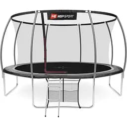 Батут Hop-Sport Premium 14ft (427см) черно-серый с внутренней сеткой