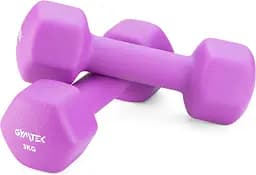 Гантели для фитнеса неопреновые Gymtek Hex 2х3кг фиолетовый