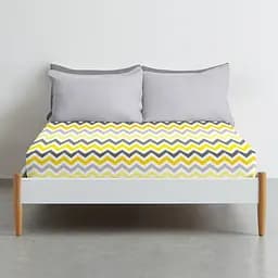 Простирадло Cosas на резинці 100х200 yellow zigzag, жовтий (ZigYellowGrey_100x200x20) - мініатюра 3