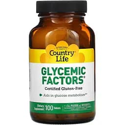 Комплекс для стабілізації глікемічного індексу Country Life Glycemic Factors 100 пігулок