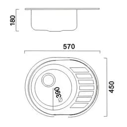 Мийка кухонна HAIBA 57x45 decor (HB0644) - мініатюра 2
