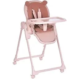 Стільчик для годування El Camino ME 1037 Crystal Bear Pink м’яким сидінням у стилі ведмедика