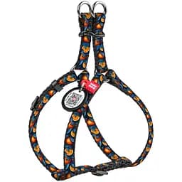 Шлея для кошек и мелких пород собак Waudog Nylon Апельсины с QR паспортом XS 28-40x1 см