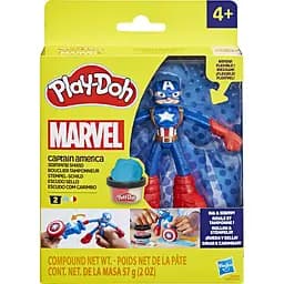 Набір для творчості з масою для ліплення  Hasbro Play-Doh Marvel Captain America Stamping Shield (F9829_G0056) - мініатюра 3
