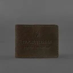 Шкіряна обкладинка для посвідчення учасника бойових дій (УБД) темно-коричнева Crazy Horse - мініатюра 5