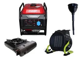 Інверторний генератор MAST GROUP + газова плитка Orcamp CK-505 + електричний обігрівач Gardyer HE2000 та лійка (KYH5000iO)