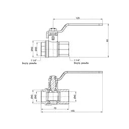 Кран кульовий SD Plus 1" 1/4 ВР для води (важіль) SD600W32 - мініатюра 2