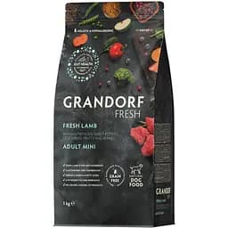 Сухий беззерновий корм для дорослих собак малих порід Grandorf Fresh Lamb & Sweet Potato Adult Dog Mini  з ягням та бататом 1 кг