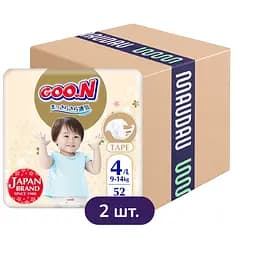 Упаковка подгузников для детей Goo.N Premium Soft 4 L (9-14 кг) 104 шт. (52 шт. х 2 шт.)