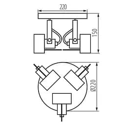 Спот Kanlux 34926 Sonda GU10 3x10W IP20 - мініатюра 2
