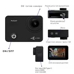 Екшн-камера AIRON ProCam 7 Black: Набір екшн камери для тактичних шоломів - мініатюра 3