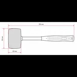 Киянка INTERTOOL HT-0235, біла гумова головка 80 мм, металева ручка, вага 680 г - мініатюра 7