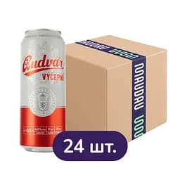 Упаковка пива Budweiser Budvar Бочковое светлого 4% 12 л ж/б (0.5 л х 24 шт.)