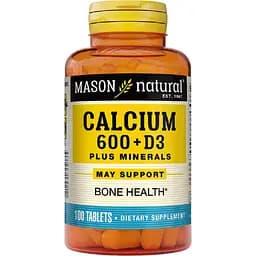 Кальцій 600 мг + вітамін D3 Mason Natural з мінералами 100 пігулок