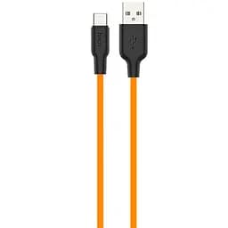 USB Cable Hoco X21 Silicone Type-C Black/Orange 1m