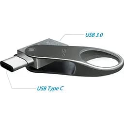 USB флеш-накопичувач Silicon Power Mobile C80 128GB USB-A + USB-C 3.2 Silver (SP128GBUC3C80V1S) [134979] - мініатюра 7