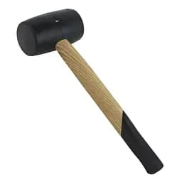 Киянка гумова Sigma 450 г дерев'яна рукоятка, чорна (4317721)