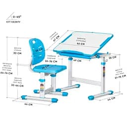 Комплект меблів Evo-kids Evo-05 Ergo Blue: стіл+стілець (Evo-05 Ergo BL) - мініатюра 2