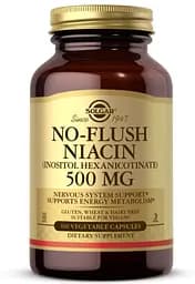 Вітаміни та мінерали Solgar No-Flush Niacin 500 mg (Inositol Hexanicotinate), 100 вегакапсул