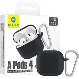 Чохол Blueo Liquid Silicone Case+Carbine для AirPods 4 Black (B44-A4BLK) [120741] - мініатюра 2