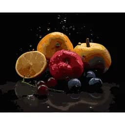 Картина по номерам Strateg Фруктовая композиция на черном фоне 40х50 см (AH1245)