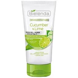 Гель-скраб-сироватка Bielenda Bouquet Nature 3 в 1 Огірок та лайм, 150 мл