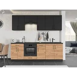 Кухня модульна Еверест Оптіма набір №7 Антрацит/Дуб крафт золотий 2,4 м (EVR-5719)