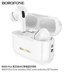 Навушники Borofone BW59 Plus TWS з шумозаглушенням | BT5.3, 30/300mAh, ANC, 4h | white - мініатюра 3