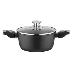 Кастрюля Ardesto Gemini Bari со стеклянной крышкой 3.9 л 24 см алюминий черный (AR1939AC)