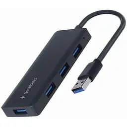 Хаб Usb Gembird UHB-U3P4-03, черный, Usb 3.1 - 4xUsb 3.1, кабель 12 см