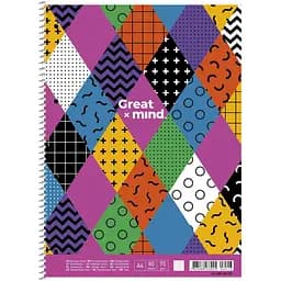 Колледж-блок Student, А4, в линейку, спираль, 80 л., Абстракция ромб (A4-080-6513L)